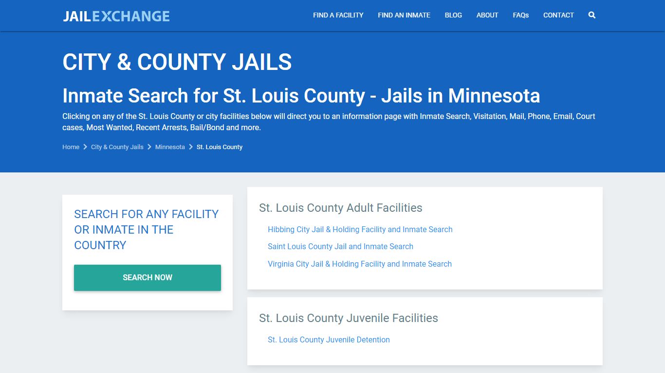 Inmate Search for St. Louis County | Jails in Minnesota - JAIL EXCHANGE