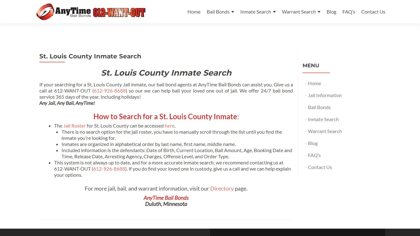 St. Louis County Inmate Search – AnyTime Bail Bonds